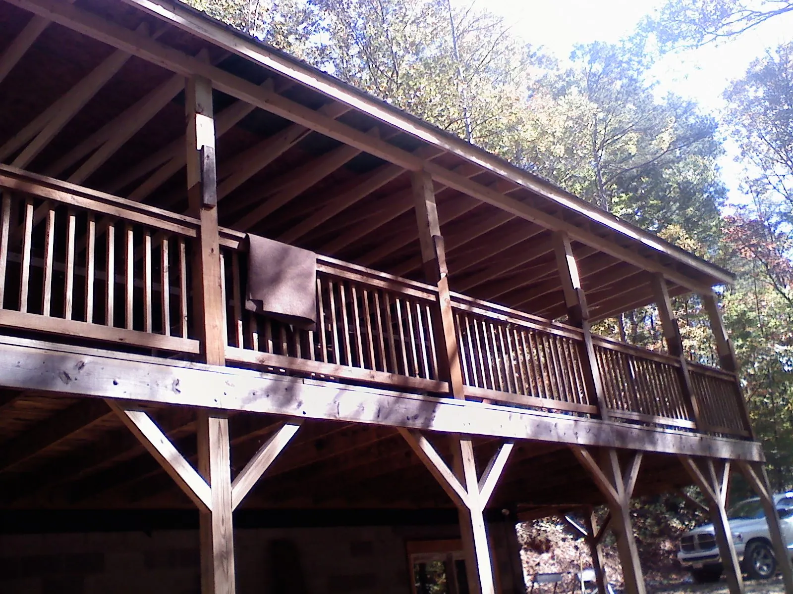 Timber framing under a new elevated porch and deck — Roof Leak Repair in Mutual by Roofing Brothers